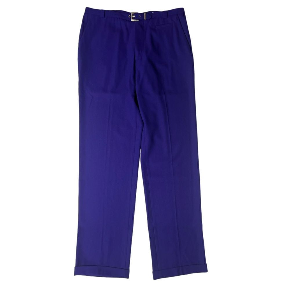VTG Gianni Versace Purple Straight leg Wool Trousers Pants Women’s Large